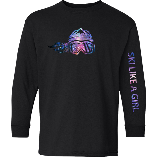 Ski Like A Girl Girls Long Sleeve T-Shirt gALEXy (Overstock) image 1