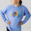 Ski Like A Girl Girls Long Sleeve T-Shirt Carolina Blue Tie-Dye