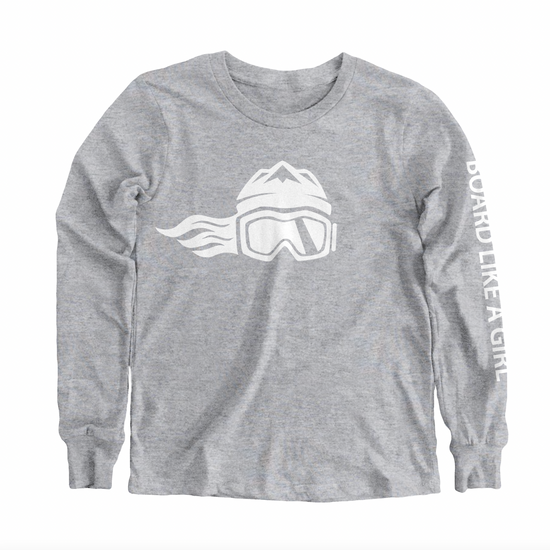 Board Like A Girl Girls Long Sleeve T-Shirt Grey 