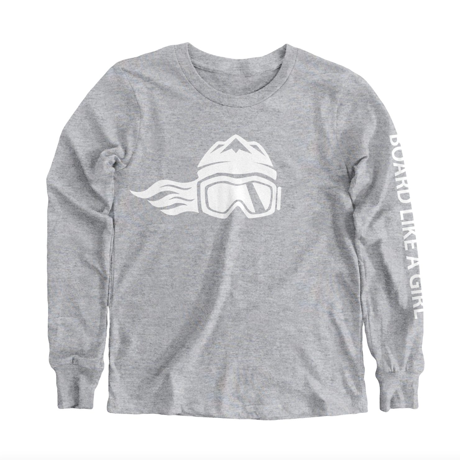 Board Like A Girl Girls Long Sleeve T-Shirt Grey 