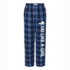 Ski Like A Girl Girl's Flannel Pajama Pants Navy Plaid