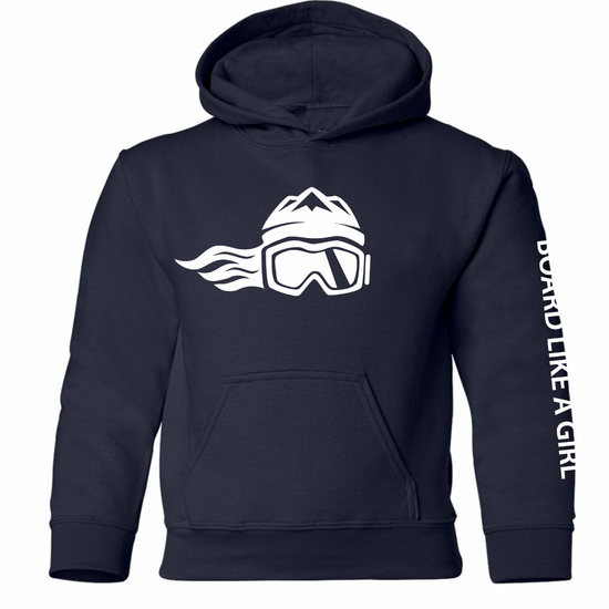 Board Like A Girl Girls Hoodie Navy Blue 