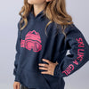 Ski Like A Girl Girls Hoodie Pink Glitter