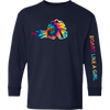 Board Like A Girl Girls Long Sleeve T-Shirt Navy Blue Tie-Dye 