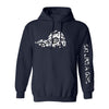 Ski Like A Girl Womens Hoodie Navy Blue Paisley
