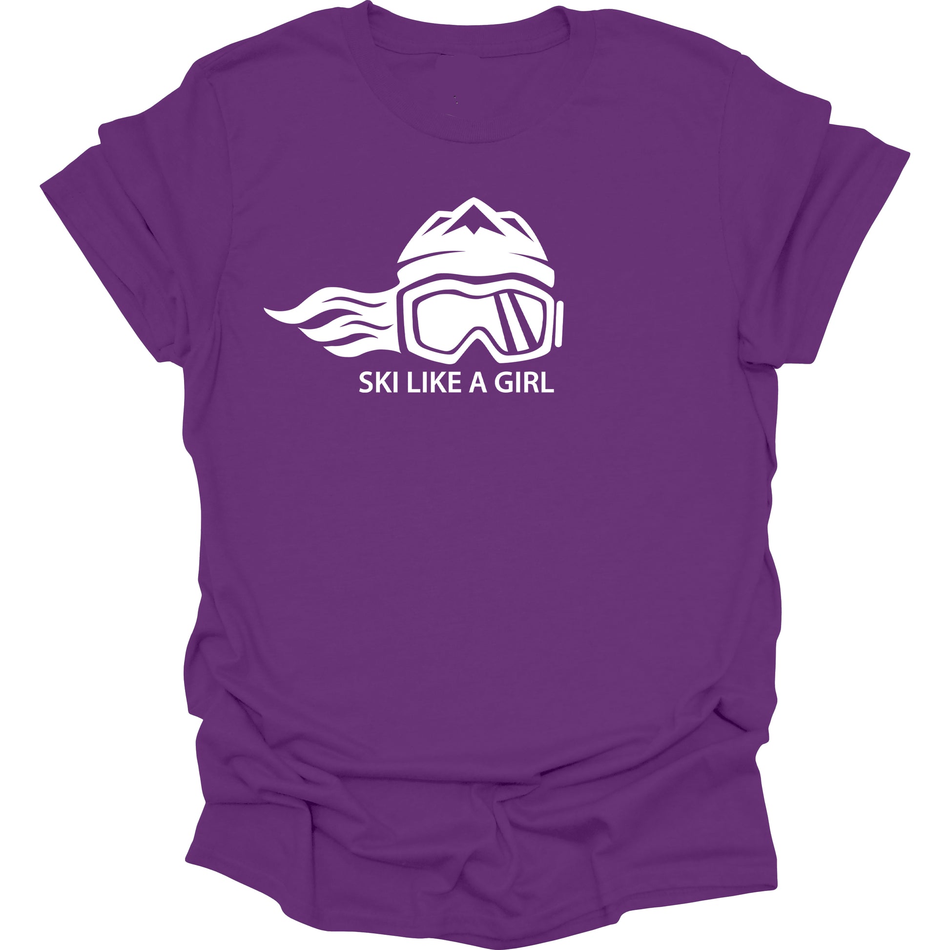 Ski Like A Girl Womens Short Sleeve T-Shirt - Purple (Overstock) image 0