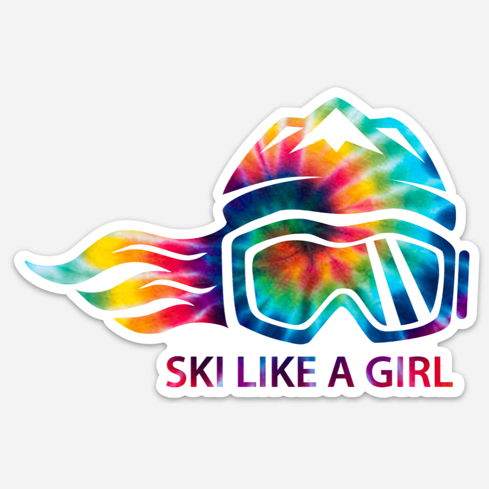 Ski Like A Girl Magnet Tie-Dye 5" image 0