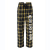 Ski Like A Girl Women's Flannel Pajama Pants Black Gold (Overstock) image 0