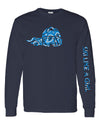 Ski Like A Girl Womens Long Sleeve T-Shirt Navy Blue Paisley