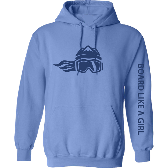 Board Like A Girl Womens Hoodie Carolina Blue Navy 