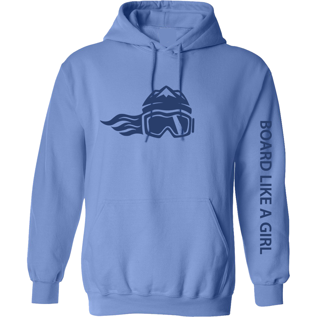 Board Like A Girl Womens Hoodie Carolina Blue Navy 