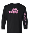 Ski Like A Girl Girls Long Sleeve T-Shirt Black Paisley