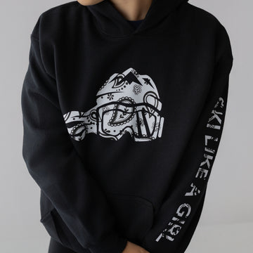 Ski Like A Girl Girls Hoodie Black Paisley