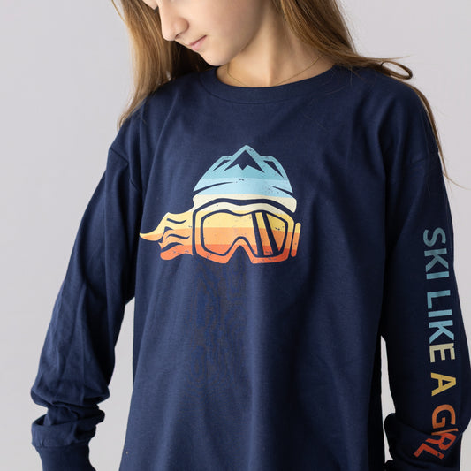 Ski Like A Girl Girls Long-Sleeve T-Shirt "The 1983"