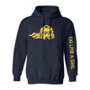 Ski Like A Girl Womens Hoodie Navy Blue Paisley