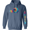 Ski Like A Girl Womens Hoodie Indigo Tie-Dye