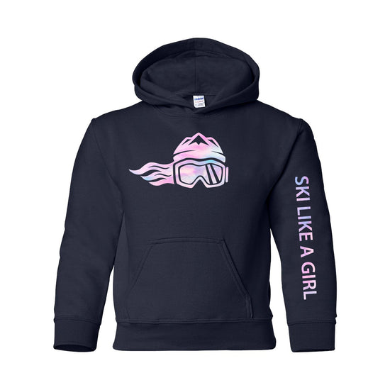 Ski Like A Girl Girls Hoodie Cotton Candy (Overstock) image 1