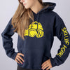 Ski Like A Girl Womens Hoodie Yellow Logo