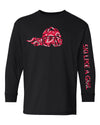 Ski Like A Girl Girls Long Sleeve T-Shirt Black Paisley