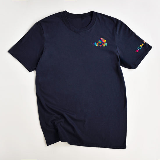 Ski Like A Girl Womens Classic Short Sleeve T-Shirt Navy Blue Tie-Dye