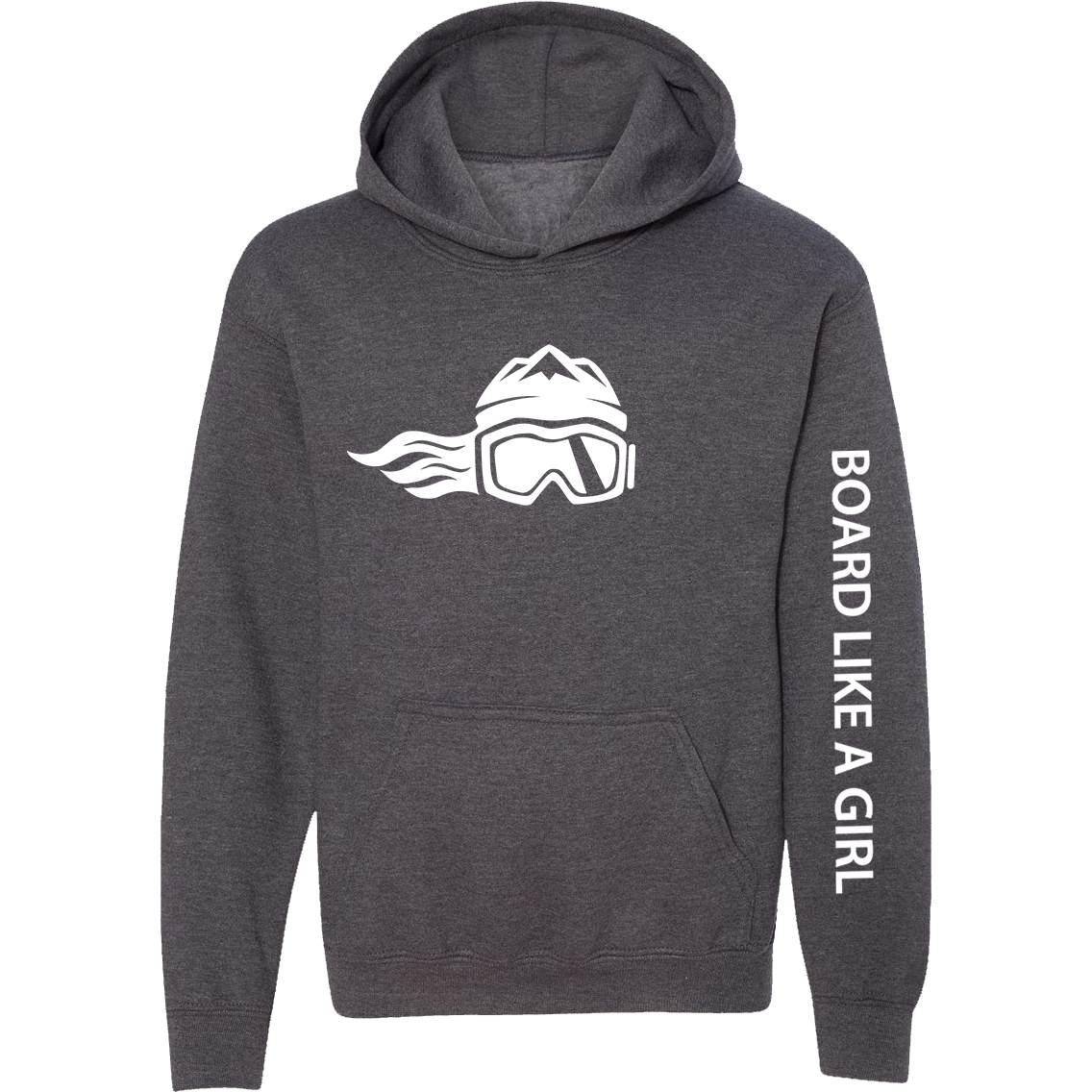 Board Like A Girl Girls Hoodie Dark Grey 