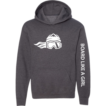 Board Like A Girl Girls Hoodie Dark Grey 