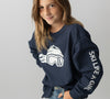 Ski Like A Girl Girls Long Sleeve T-Shirt Navy Blue