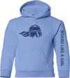 Board Like A Girl Girls Hoodie Carolina Blue Navy 