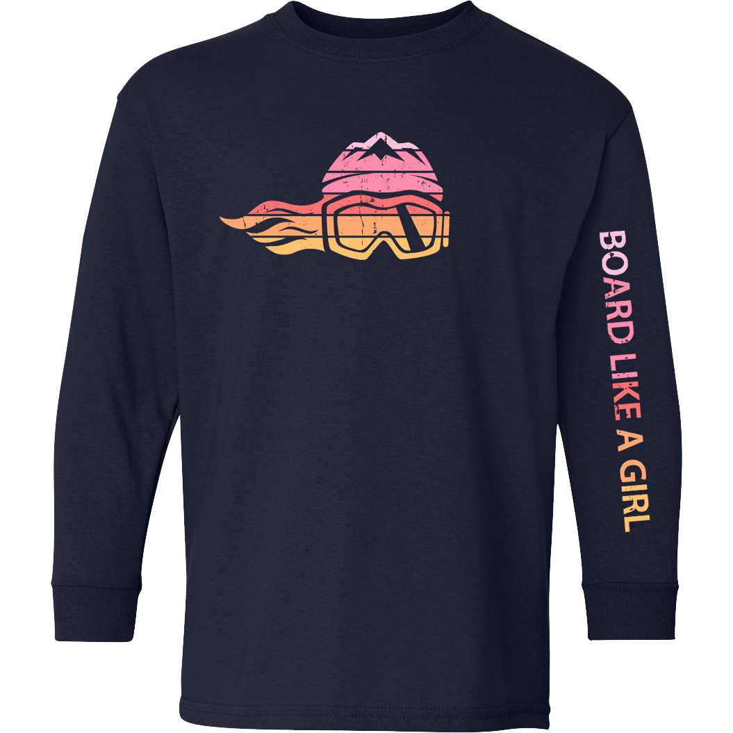 Board Like A Girl Girls Long Sleeve T-Shirt Retro Sunset 