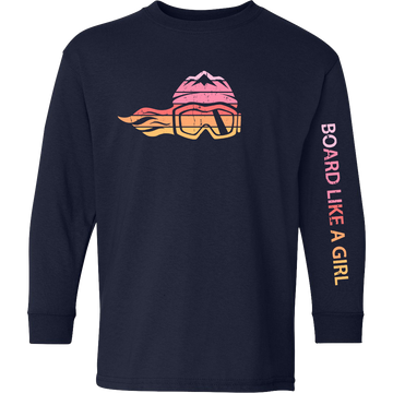 Board Like A Girl Girls Long Sleeve T-Shirt Retro Sunset 