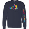 Board Like A Girl Womens Long Sleeve T-Shirt Navy Blue Tie-Dye 