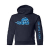 Ski Like A Girl Girls Hoodie Navy Blue Paisley