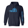 Ski Like A Girl Womens Hoodie Navy Blue Paisley
