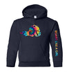 Board Like A Girl Womens Hoodie Navy Blue Tie-Dye 
