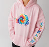 Ski Like A Girl Girls Hoodie Light Pink Tie-Dye
