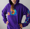 Ski Like A Girl Womens Hoodie Purple Tie-Dye