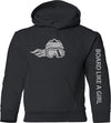 Board Like A Girl Girls Hoodie Black with Grey Logo 
