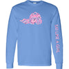 Ski Like A Girl Womens Long Sleeve T-Shirt Carolina Blue Paisley