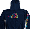 Ski Like A Girl Womens Hoodie Navy Blue Tie-Dye (Overstock) image 1