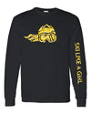 Ski Like A Girl Womens Long Sleeve T-Shirt Black Paisley