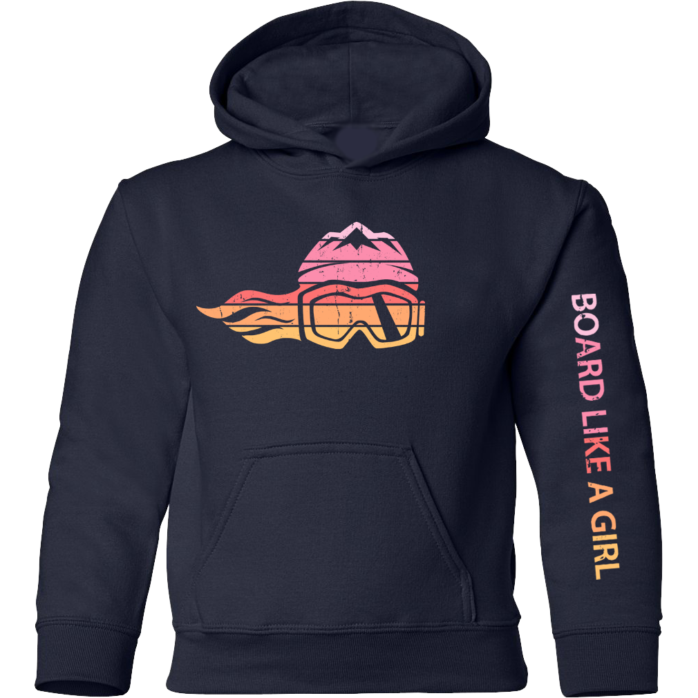 Board Like A Girl Girls Hoodie Retro Sunset 