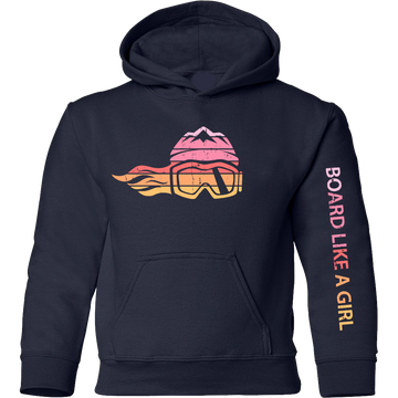 Board Like A Girl Girls Hoodie Retro Sunset 