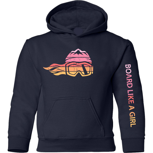 Board Like A Girl Girls Hoodie Retro Sunset 