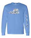 Ski Like A Girl Womens Long Sleeve T-Shirt Carolina Blue Paisley