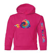 Ski Like A Girl Girls Hoodie Heliconia Pink Tie-Dye (Overstock) image 1