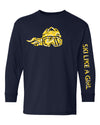 Ski Like A Girl Girls Long Sleeve T-Shirt Navy Blue Paisley