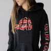 Ski Like A Girl Womens Hoodie Black Paisley