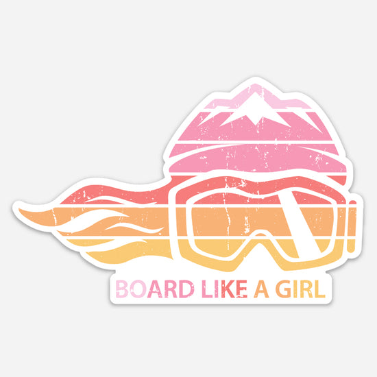 Board Like A Girl Sticker Retro Sunset (5” or 3”) 