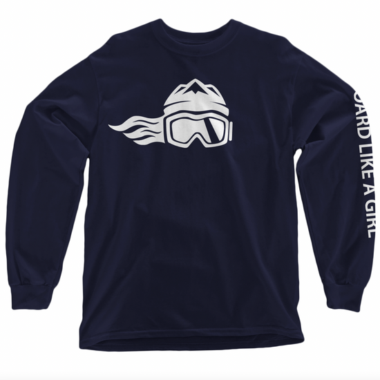 Board Like A Girl Womens Long Sleeve T-Shirt Navy Blue 