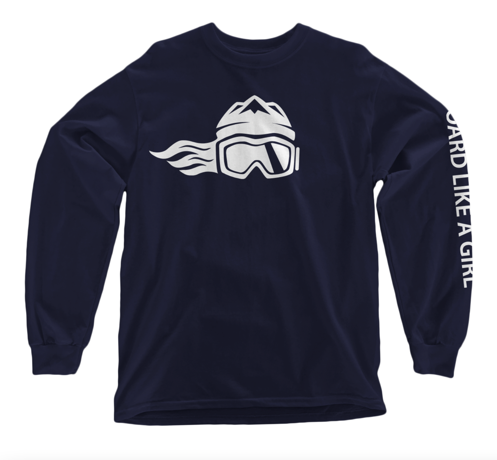 Board Like A Girl Womens Long Sleeve T-Shirt Navy Blue 